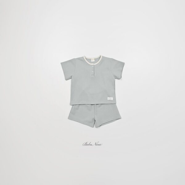 26SS 韓國童裝 鬆餅格鈕扣上下套裝