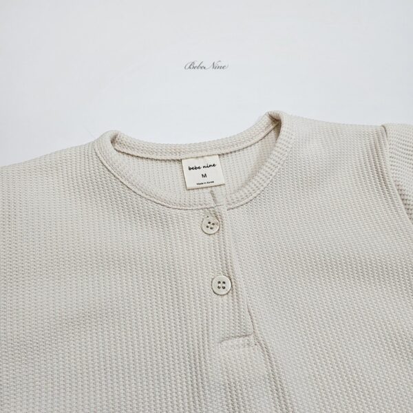 26SS 韓國童裝 鬆餅格鈕扣上下套裝