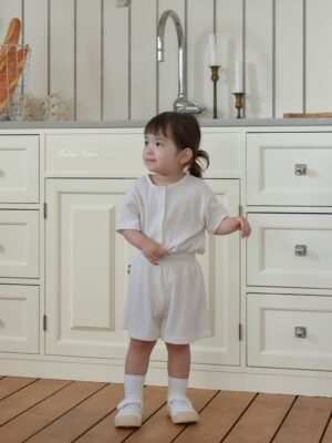 26SS 韓國童裝 羅紋排扣上下套裝