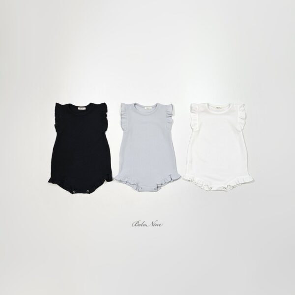 26SS 韓國童裝 羅紋小飛袖荷葉邊連身套裝