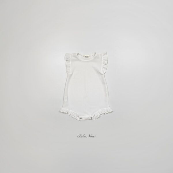 26SS 韓國童裝 羅紋小飛袖荷葉邊連身套裝