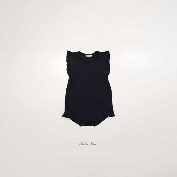 26SS 韓國童裝 羅紋小飛袖荷葉邊連身套裝