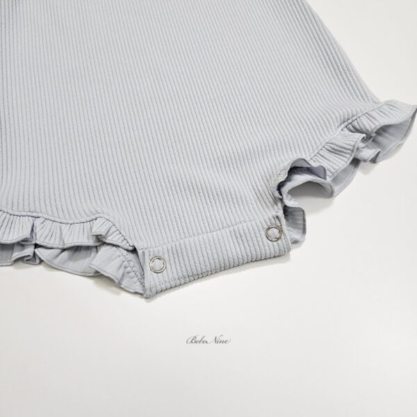 26SS 韓國童裝 羅紋小飛袖荷葉邊連身套裝