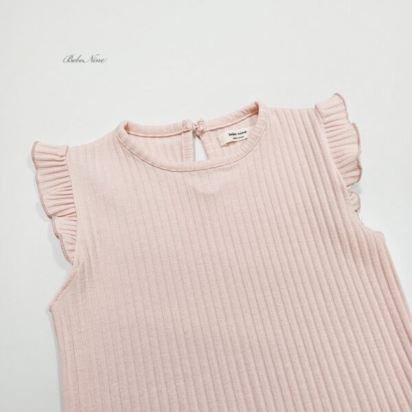 26SS 韓國童裝 羅紋小飛袖背心上衣