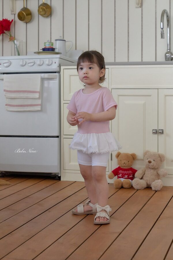 26SS 韓國童裝 波浪寬擺拼色圓領上衣