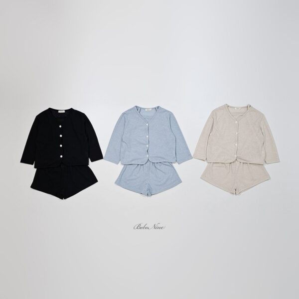26SS 韓國童裝 夏季素色背心開衫短褲三件套裝