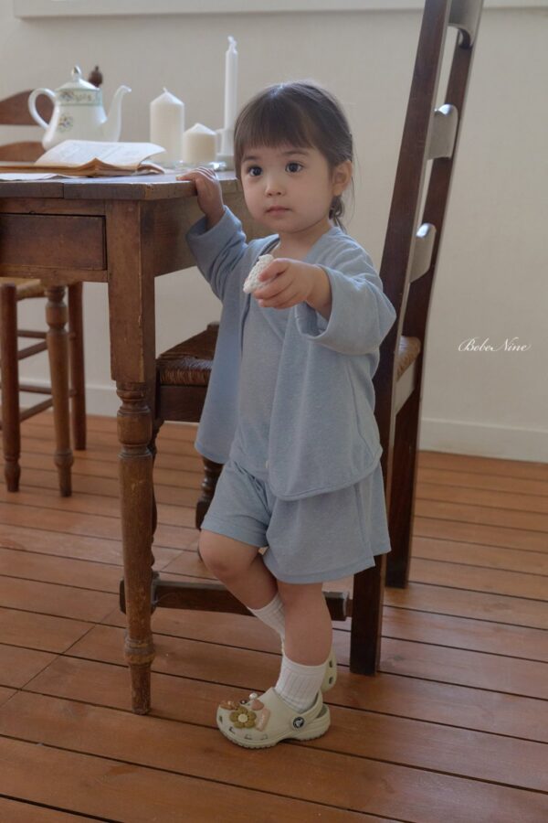 26SS 韓國童裝 夏季素色背心開衫短褲三件套裝