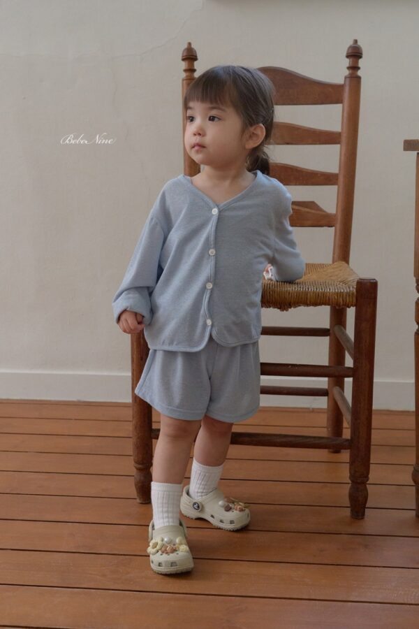 26SS 韓國童裝 夏季素色背心開衫短褲三件套裝