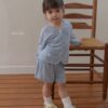 26SS 韓國童裝 夏季素色背心開衫短褲三件套裝
