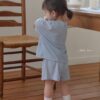 26SS 韓國童裝 夏季素色背心開衫短褲三件套裝