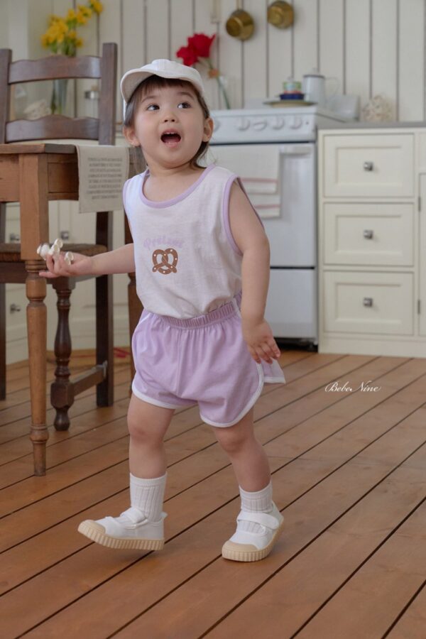 26SS 韓國童裝 拼色邊背心短褲套裝