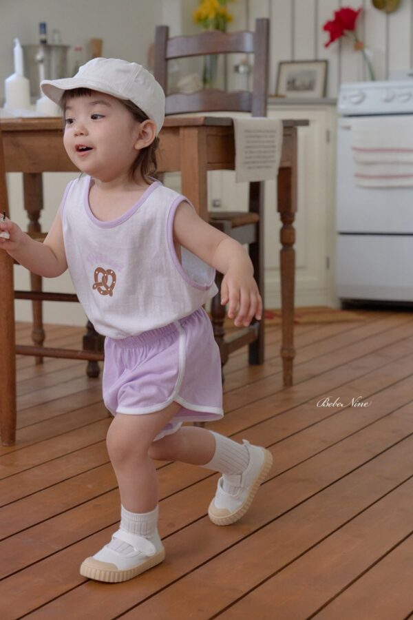 26SS 韓國童裝 拼色邊背心短褲套裝