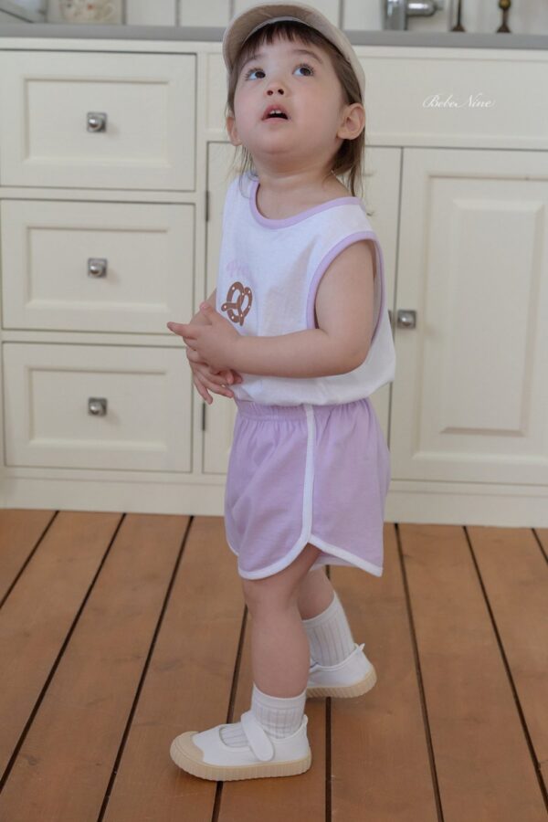 26SS 韓國童裝 拼色邊背心短褲套裝