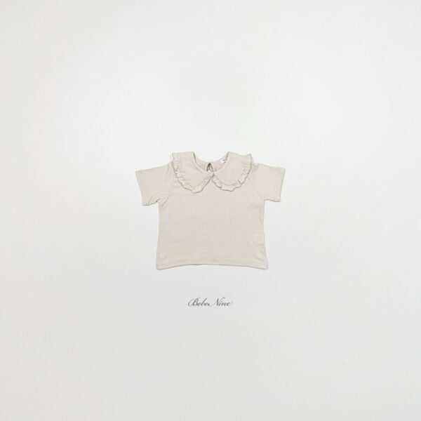 26SS 韓國童裝 荷葉捲邊三角圓領上衣