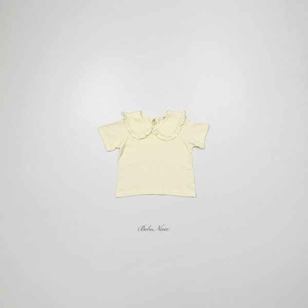 26SS 韓國童裝 荷葉捲邊三角圓領上衣