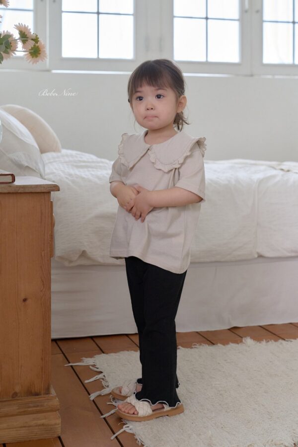 26SS 韓國童裝 荷葉捲邊三角圓領上衣