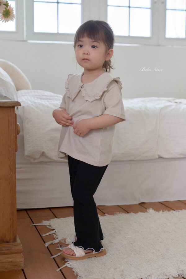 26SS 韓國童裝 荷葉捲邊三角圓領上衣