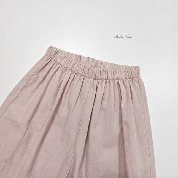 26SS 韓國童裝 抓褶鬆緊直筒長寬褲