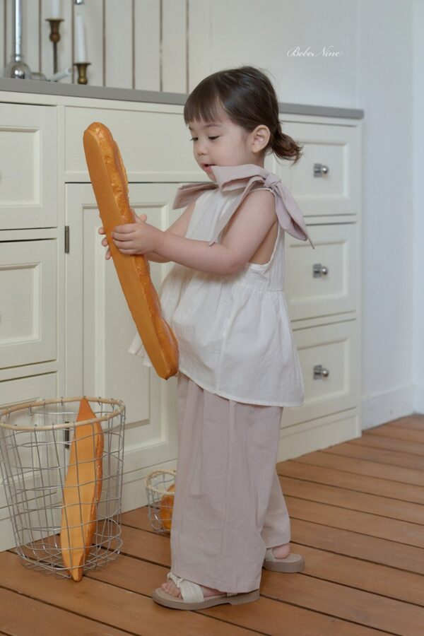 26SS 韓國童裝 抓褶鬆緊直筒長寬褲