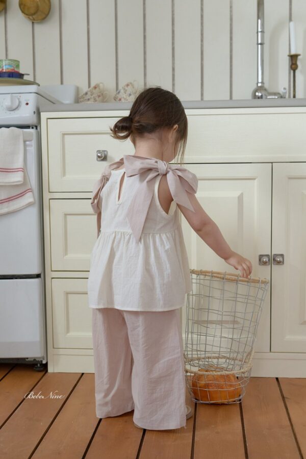 26SS 韓國童裝 抓褶鬆緊直筒長寬褲