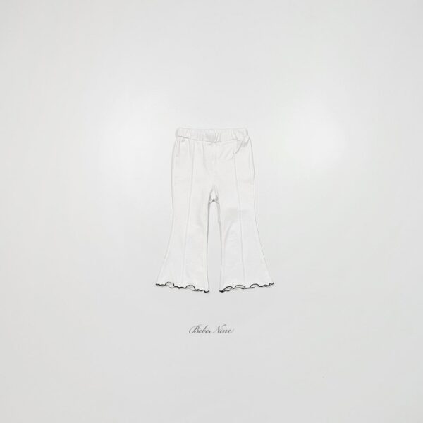 26SS 韓國童裝 拼色捲邊鬆緊喇叭長褲