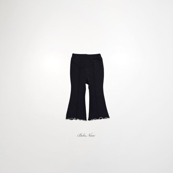 26SS 韓國童裝 拼色捲邊鬆緊喇叭長褲