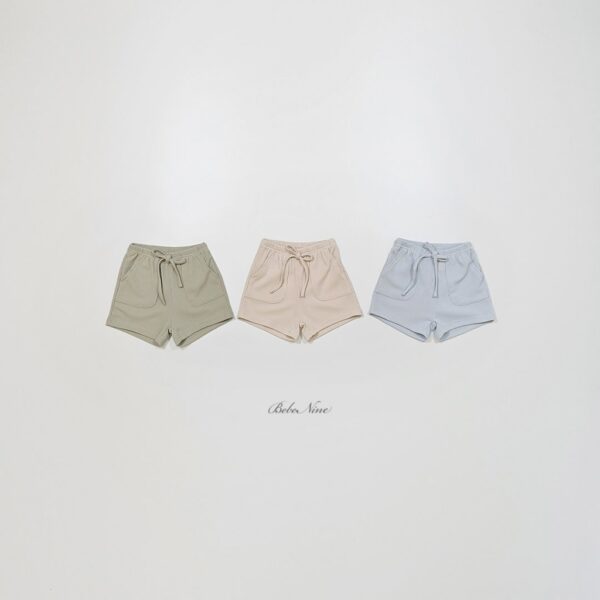 26SS 韓國童裝 羅紋大口袋綁帶鬆緊短褲