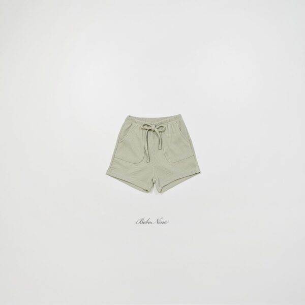 26SS 韓國童裝 羅紋大口袋綁帶鬆緊短褲