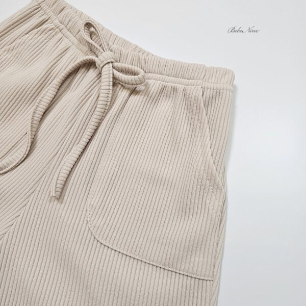 26SS 韓國童裝 羅紋大口袋綁帶鬆緊短褲