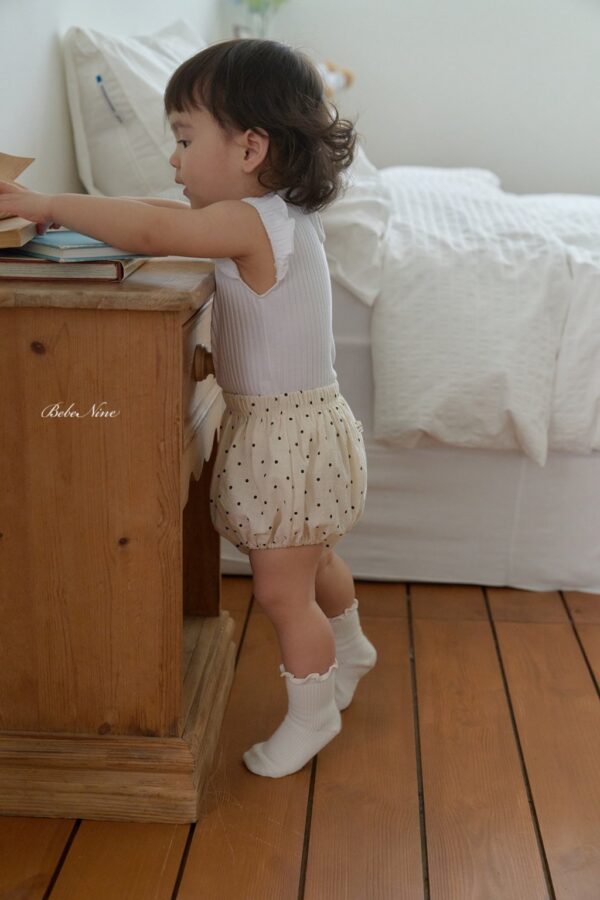 26SS 韓國童裝 碎花點點抓摺燈籠褲