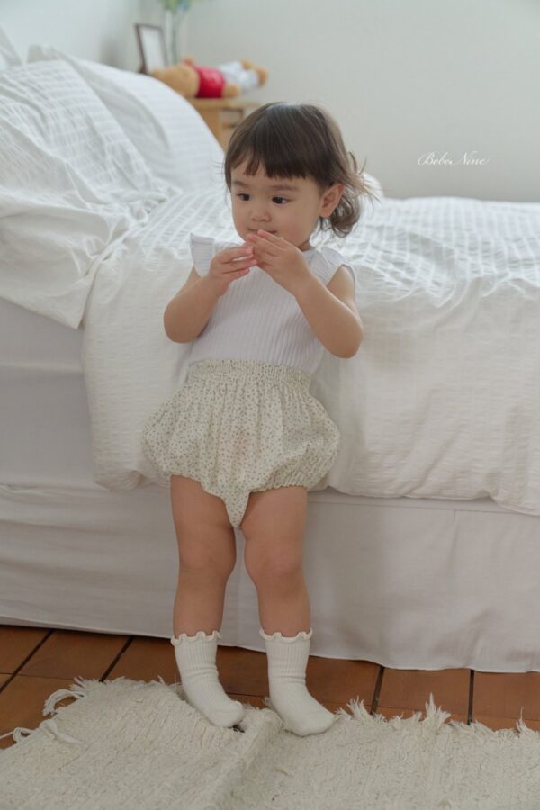 26SS 韓國童裝 碎花點點抓摺燈籠褲