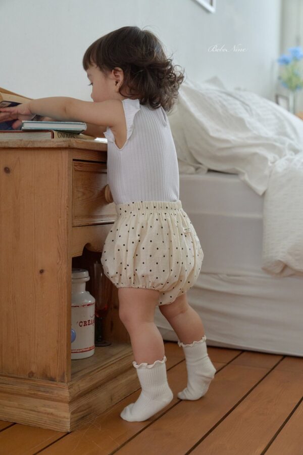 26SS 韓國童裝 碎花點點抓摺燈籠褲