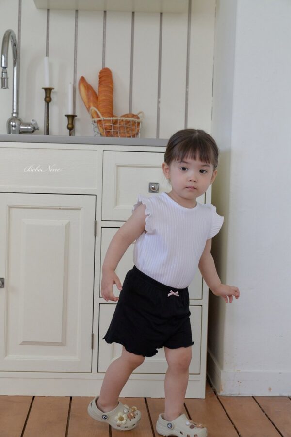 26SS 韓國童裝 捲邊蝴蝶結鬆緊短褲