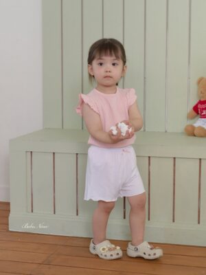 26SS 韓國童裝 捲邊蝴蝶結鬆緊短褲