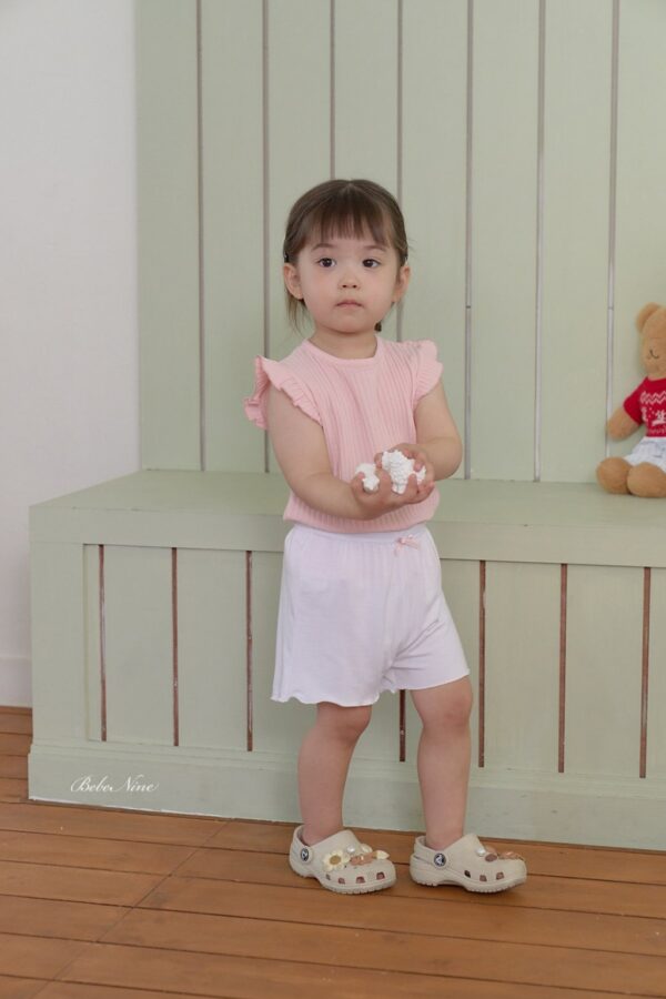 26SS 韓國童裝 捲邊蝴蝶結鬆緊短褲