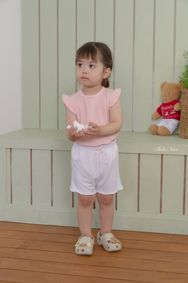 26SS 韓國童裝 捲邊蝴蝶結鬆緊短褲