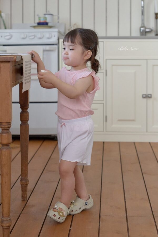 26SS 韓國童裝 捲邊蝴蝶結鬆緊短褲