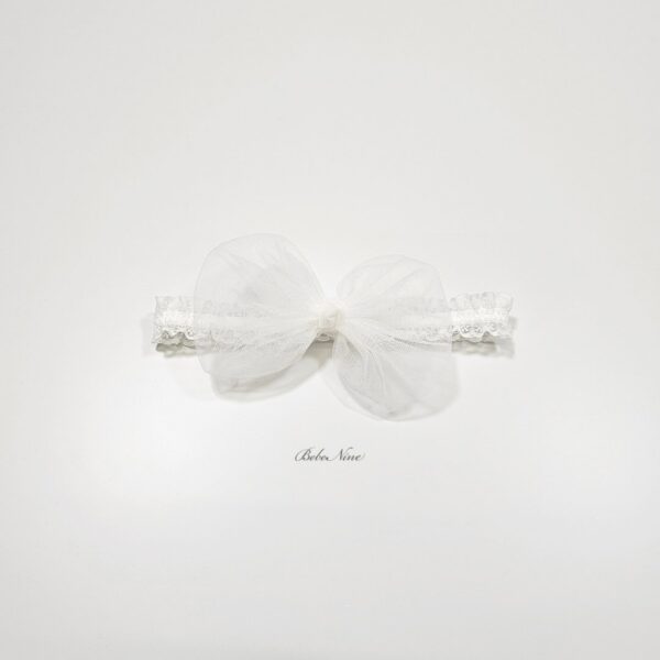 26SS 韓國童裝 澎澎蝴蝶結蕾絲髮帶