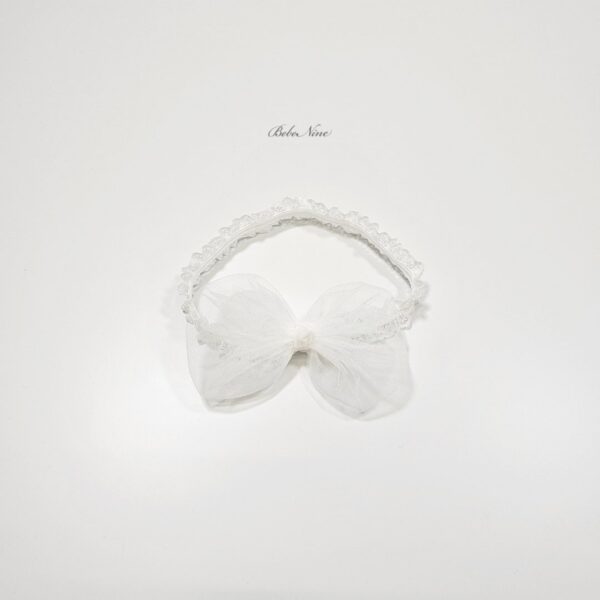 26SS 韓國童裝 澎澎蝴蝶結蕾絲髮帶