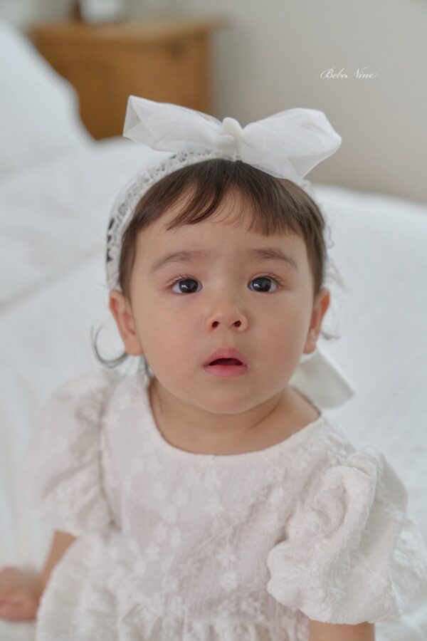 26SS 韓國童裝 澎澎蝴蝶結蕾絲髮帶