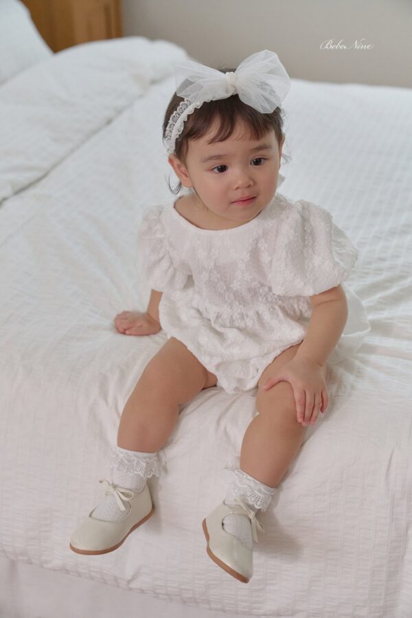 26SS 韓國童裝 澎澎蝴蝶結蕾絲髮帶