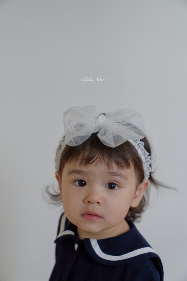 26SS 韓國童裝 澎澎蝴蝶結蕾絲髮帶