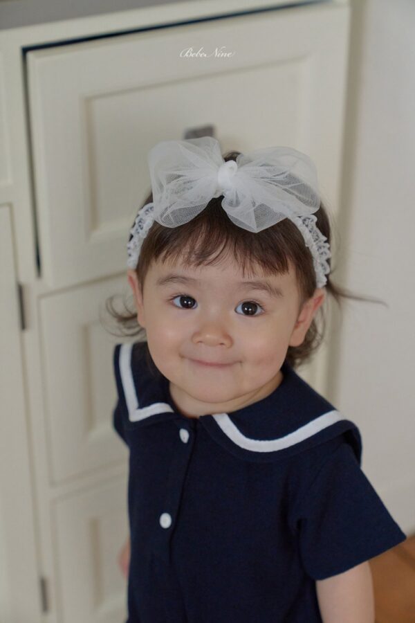 26SS 韓國童裝 澎澎蝴蝶結蕾絲髮帶