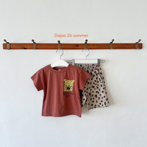 26SS 韓國童裝 獵豹短袖上下套裝