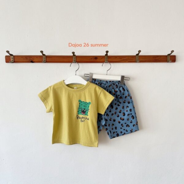 26SS 韓國童裝 獵豹短袖上下套裝