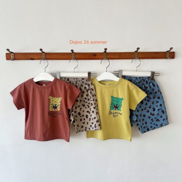 26SS 韓國童裝 獵豹短袖上下套裝