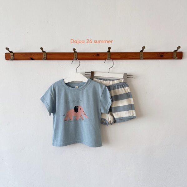 26SS 韓國童裝 小象朋友圓領上下套裝