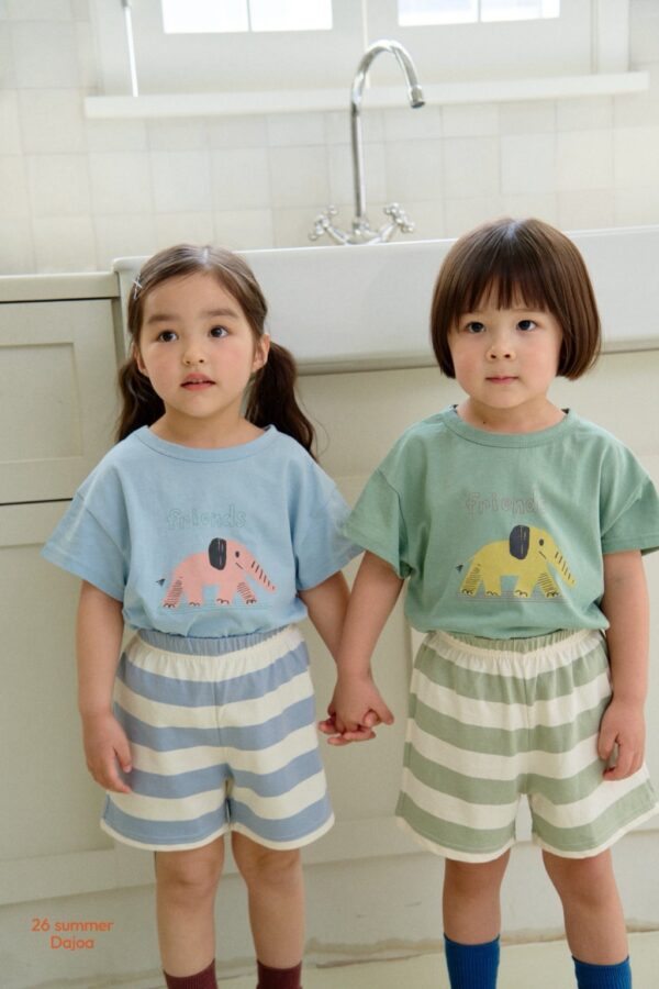 26SS 韓國童裝 小象朋友圓領上下套裝