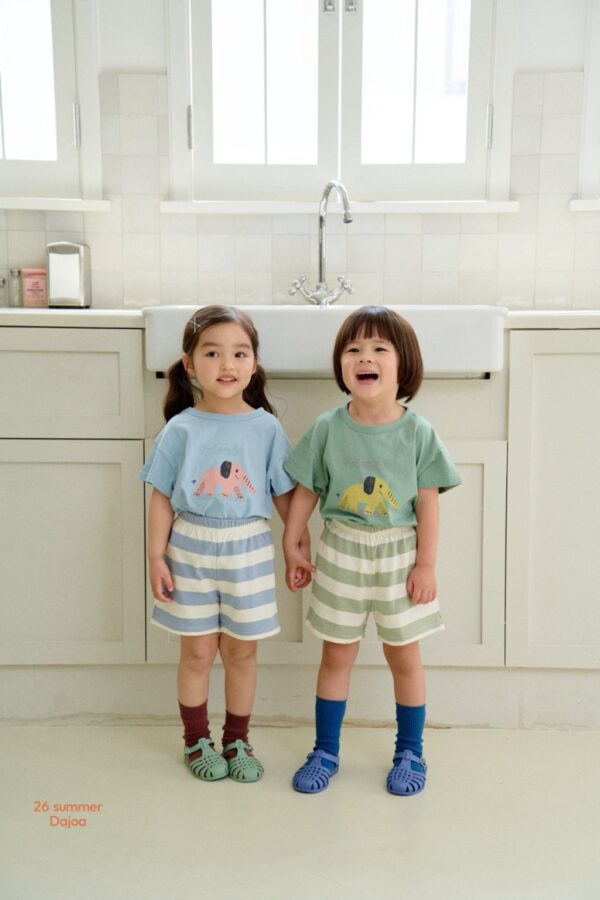 26SS 韓國童裝 小象朋友圓領上下套裝