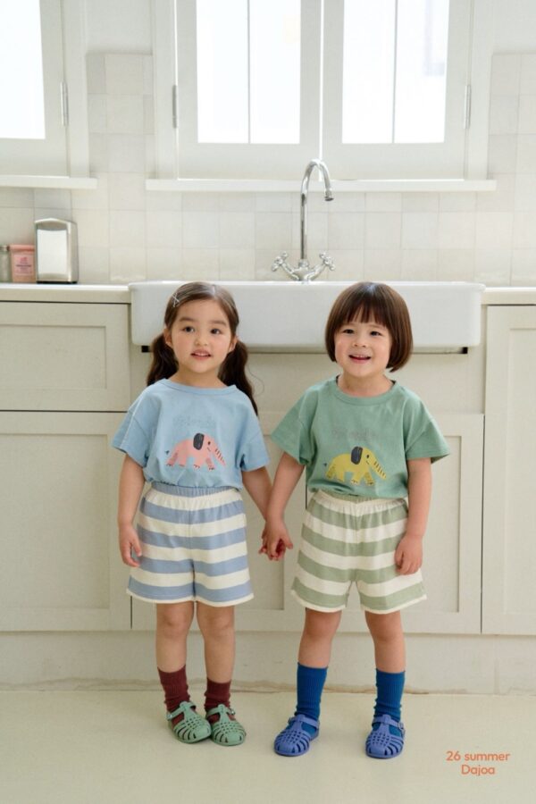 26SS 韓國童裝 小象朋友圓領上下套裝